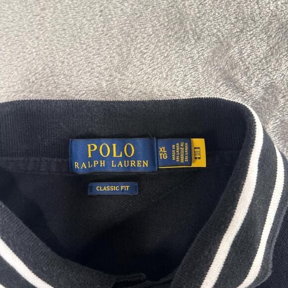 Polo Ralph Lauren black polo Shirt Color Block Big pony Classic Fit Short Sleeve - Picture 3 of 8